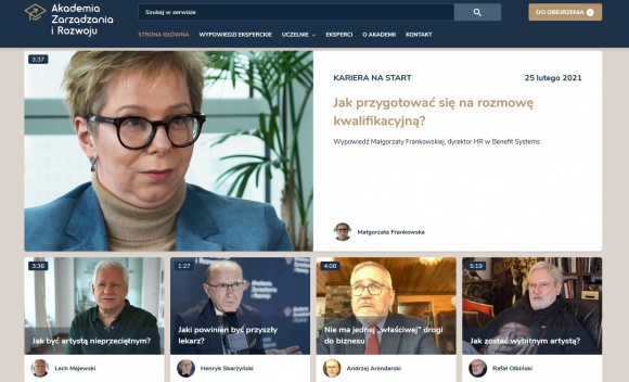 O przyszłych lekarzach, artystach i rozmowach kwalifikacyjnych Edukacja, BIZNES - O przyszłych lekarzach, artystach i rozmowach kwalifikacyjnych – prof. Henryk Skarżyński z Instytutu Fizjologii i Patologii Słuchu, Małgorzata Frankowska z Benefit Systems i prof. Lech Majewski z warszawskiej ASP dla platformy edukacyjnej azir.edu.pl.